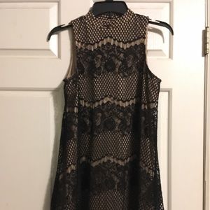 $10 Tan and black lace dress, size small